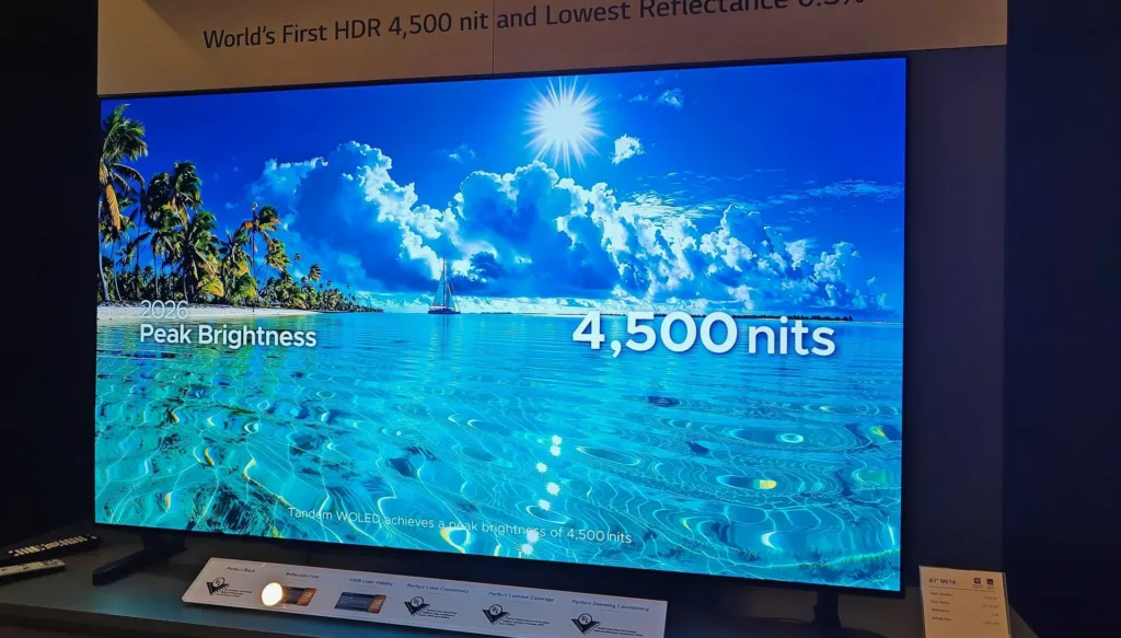 Telas OLED da LG atingem 4.500 Nits de brilho e contraste infinito com pretos perfeitos