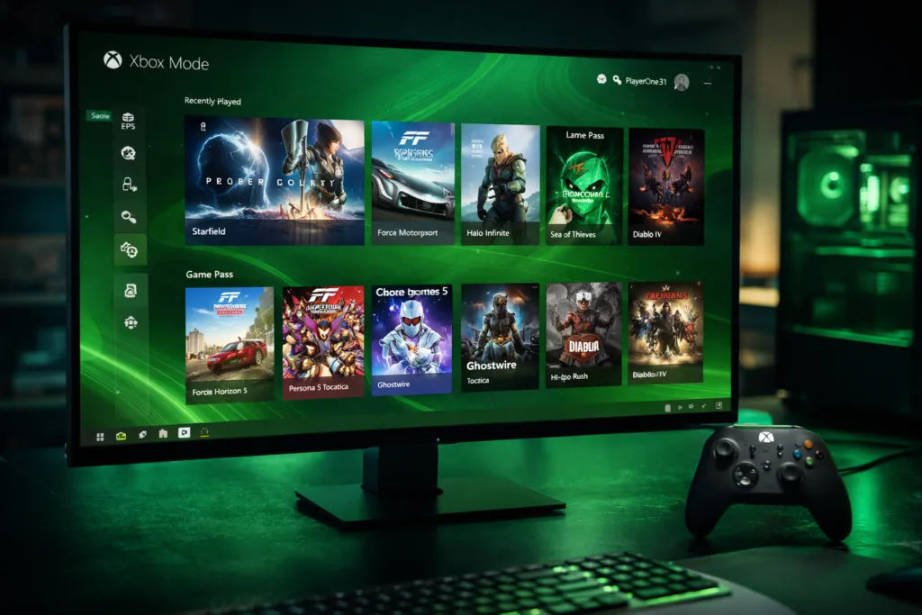 O Xbox Mode no Windows 11: O PC vira console