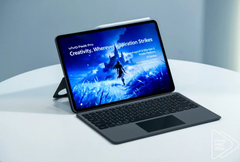 Vivo Pad6 Pro foi Apresentado no MWC 2026 com a Primeira Tela 4K de Cores Reais do Mercado e Bateria de 13.000mAh
