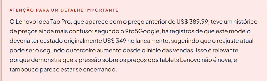 Lenovo Reajusta o Preço dos Tablets