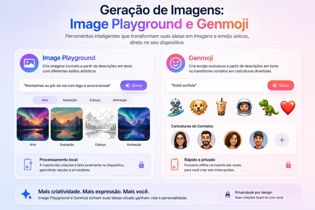 Geração de Imagens: Image Playground e Genmoji
