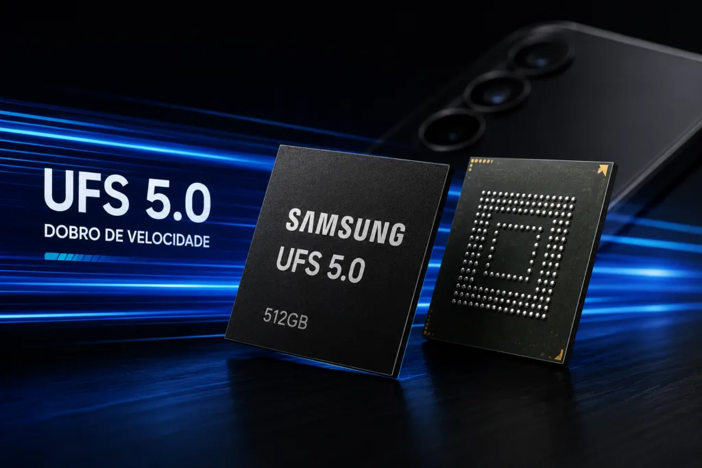 Samsung Anunciou UFS 5.0: Novo Armazenamento Promete o Dobro de Velocidade e Pode Chegar ao Seu Próximo Celular
