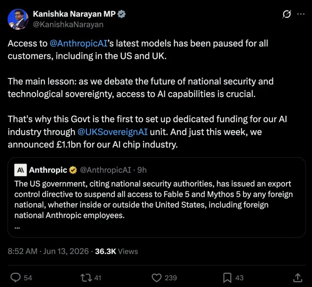  Governo dos EUA Ordenou à Anthropic que Bloqueasse Estrangeiros de Usar o Fable 5: A Empresa Discorda, mas Obedece