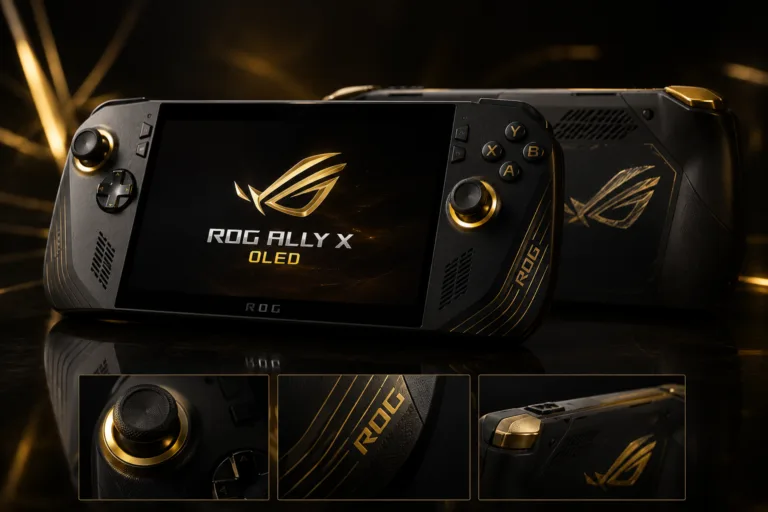 Asus ROG Ally X ganha versão OLED com detalhes dourados